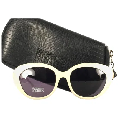 Pre-owned Gianfranco Ferre New Vintage Gianfranco Ferré Ivory & Rhinestones 1990's Made In Italy Sunglasses In White