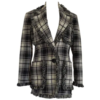 Pre-owned Gianfranco Ferre Oaks By  Black & White Wool Jacket