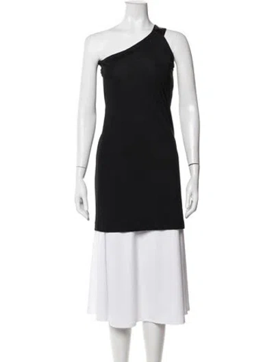 Pre-owned Gianfranco Ferre One-shoulder Sleeveless Top In Black