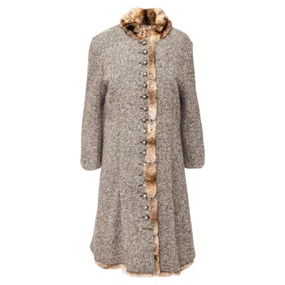 Pre-owned Gianfranco Ferre Gianfranco Ferré Overcoat With Fur Inserts - '90s In Brown