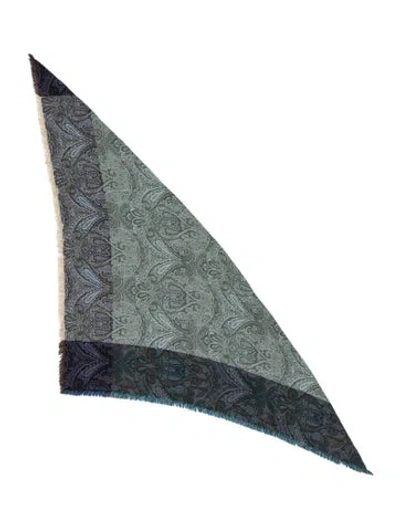 Pre-owned Gianfranco Ferre Paisley Print Scarf In Blue