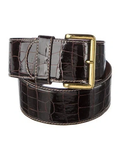 Pre-owned Gianfranco Ferre Patent Leather Waist Belt In Burgundy