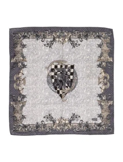 Pre-owned Gianfranco Ferre Pattern Print Pocket Square In Gray