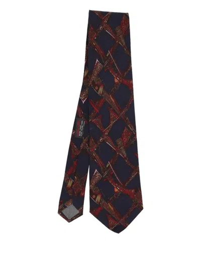 Pre-owned Gianfranco Ferre Patterned Silk Tie In Blue