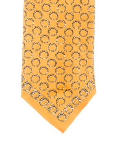 Pre-owned Gianfranco Ferre Patterned Tie In Orange