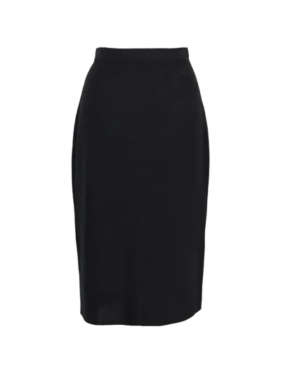 Pre-owned Gianfranco Ferre Pencil Wool Skirt In Black