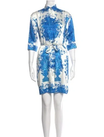 Pre-owned Gianfranco Ferre Printed Mini Dress In Blue