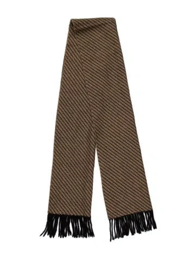 Pre-owned Gianfranco Ferre Printed Scarf In Brown