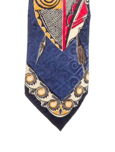 Pre-owned Gianfranco Ferre Printed Silk Tie In Blue