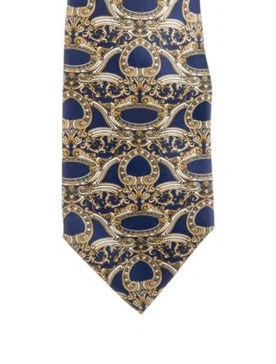 Pre-owned Gianfranco Ferre Printed Silk Tie In Blue