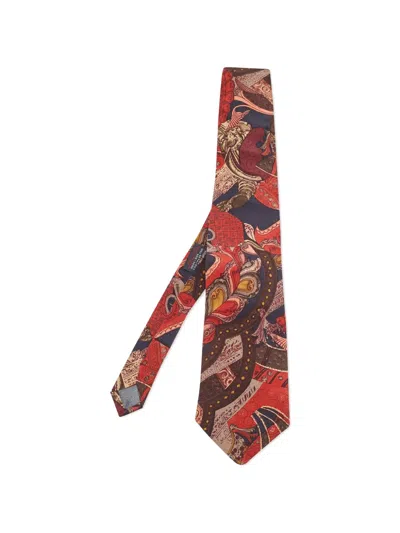 Pre-owned Gianfranco Ferre Printed Silk Tie In Red