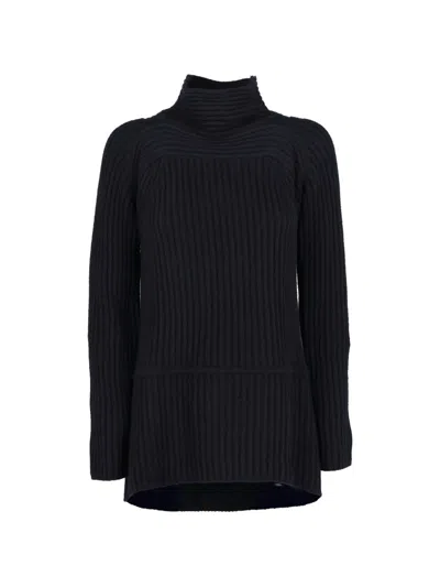Pre-owned Gianfranco Ferre Ribbed High-neck Sweater In Blue