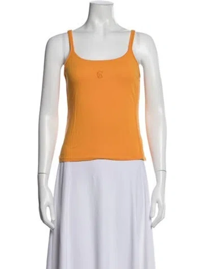 Pre-owned Gianfranco Ferre Scoop Neck Sleeveless Top In Orange