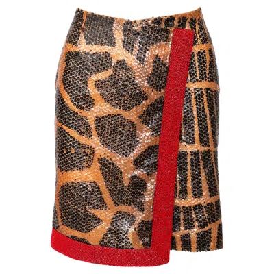Pre-owned Gianfranco Ferre Gianfranco Ferré Sequin Skirt - '90s In Brown