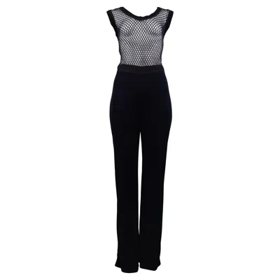 Pre-owned Gianfranco Ferre Sexy  Black Mesh Illusion Jumpsuit