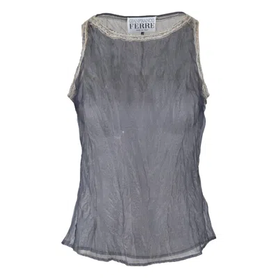 Pre-owned Gianfranco Ferre Gianfranco Ferré Sheer Top - '90s In Gray