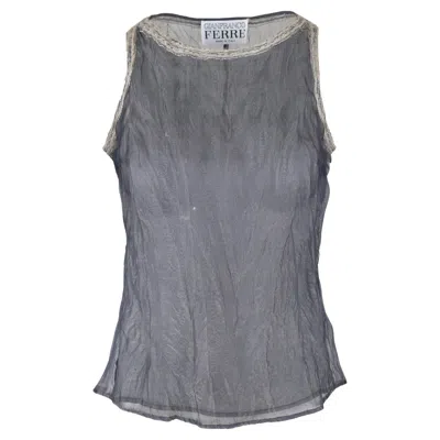 Pre-owned Gianfranco Ferre Gianfranco Ferré Sheer Top In Gray