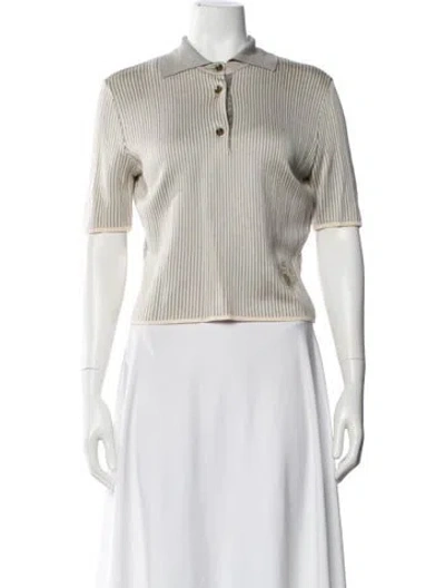 Pre-owned Gianfranco Ferre Silk Crew Neck Sweater In White