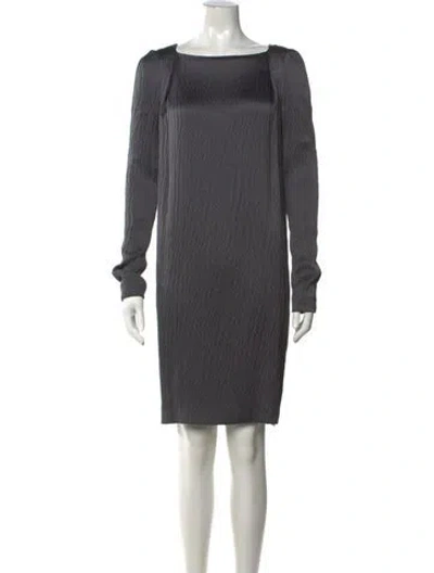 Pre-owned Gianfranco Ferre Silk Knee-length Dress In Gray