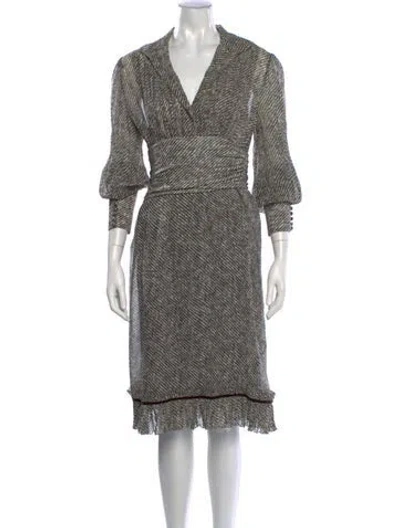 Pre-owned Gianfranco Ferre Silk Midi Length Dress In Multicolor
