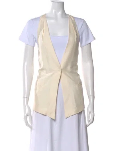 Pre-owned Gianfranco Ferre Silk Open Front Top In Neutral