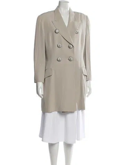 Pre-owned Gianfranco Ferre Silk Peacoat In Neutral
