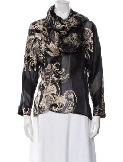 Pre-owned Gianfranco Ferre Silk Printed Blouse In Multi