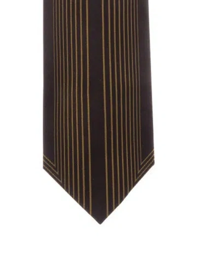 Pre-owned Gianfranco Ferre Silk Printed Tie In Brown