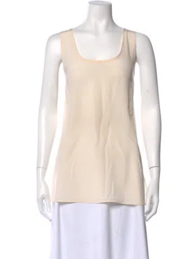 Pre-owned Gianfranco Ferre Silk Scoop Neck Top In Neutral