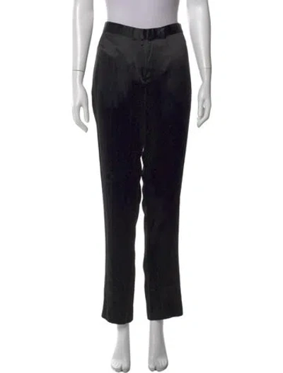 Pre-owned Gianfranco Ferre Silk Straight Leg Pants In Black