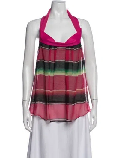 Pre-owned Gianfranco Ferre Silk Striped Top In Multicolor
