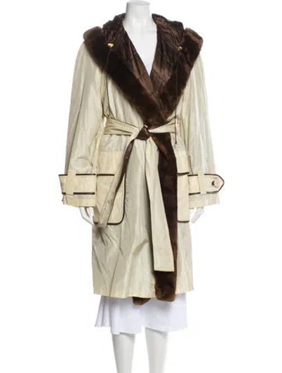 Pre-owned Gianfranco Ferre Silk Trench Coat In Neutral