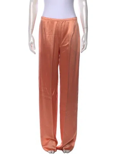 Pre-owned Gianfranco Ferre Silk Wide Leg Pants In Orange