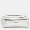 Gianfranco Ferre Silver Leather Oversized Pouch In Silver