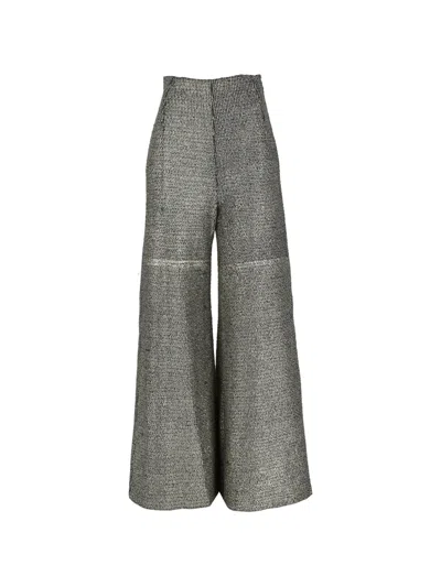 Pre-owned Gianfranco Ferre Silver-tone Flared Trousers