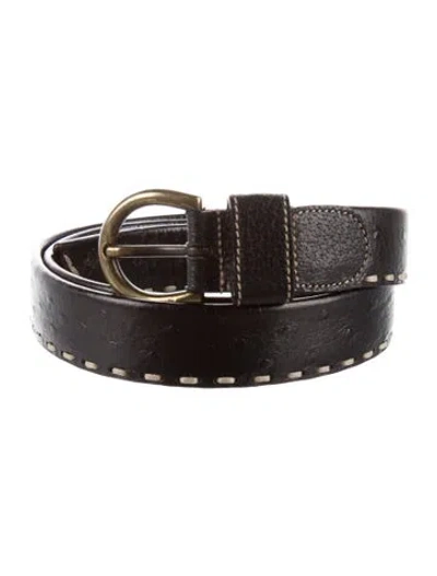 Pre-owned Gianfranco Ferre Skinny Leather Belt In Black
