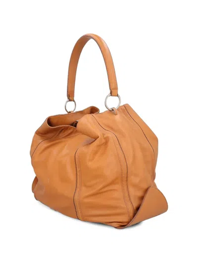 Pre-owned Gianfranco Ferre Slouchy Leather Tote Bag In Brown