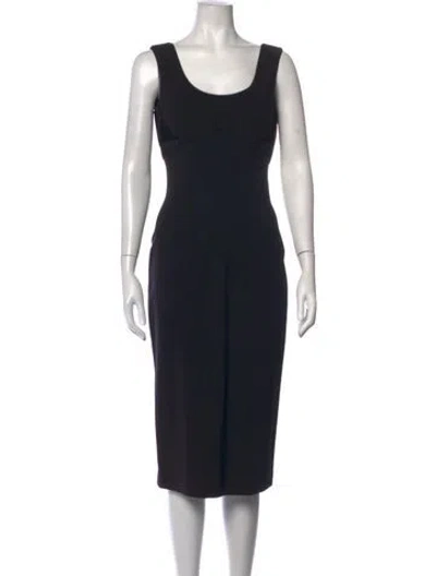 Pre-owned Gianfranco Ferre Square Neckline Knee-length Dress W/ Tags In Black