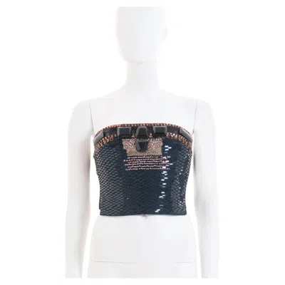 Pre-owned Gianfranco Ferre Gianfranco Ferrè S/s 2008 Embellished Black Top