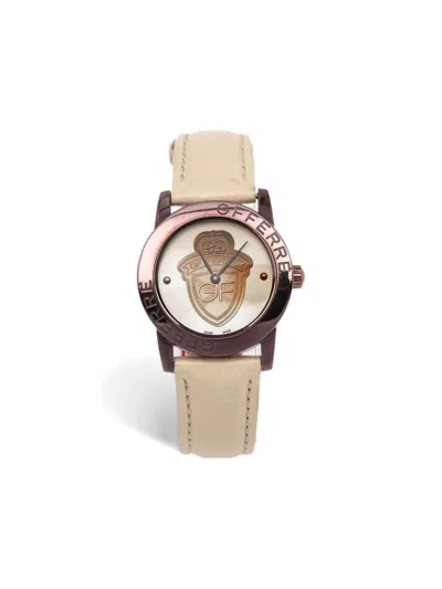 Pre-owned Gianfranco Ferre Steel Logo Dial 30mm In Neutral