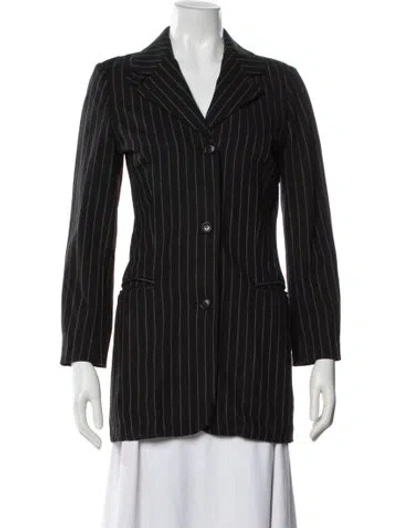 Pre-owned Gianfranco Ferre Striped Blazer In Black