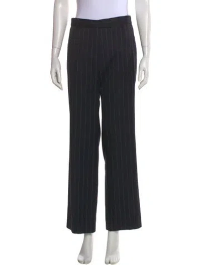 Pre-owned Gianfranco Ferre Striped Straight Leg Pants In Black