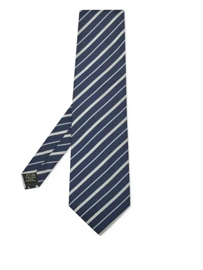 Pre-owned Gianfranco Ferre Striped Tie In Blue