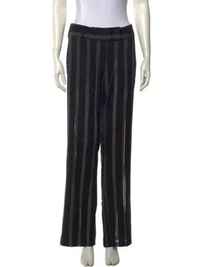 Pre-owned Gianfranco Ferre Striped Wide Leg Pants In Black