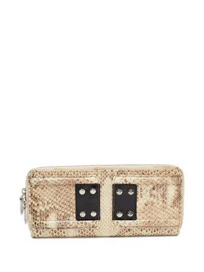 Pre-owned Gianfranco Ferre Stud-detail Wallet In Neutrals