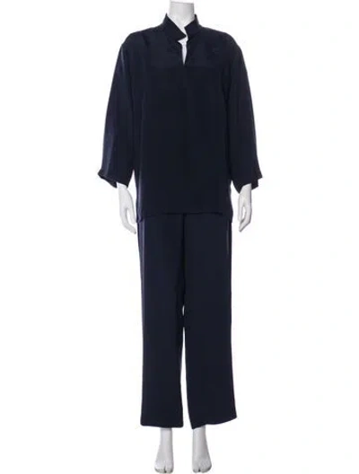 Pre-owned Gianfranco Ferre' Studio Silk Pant Set In Blue
