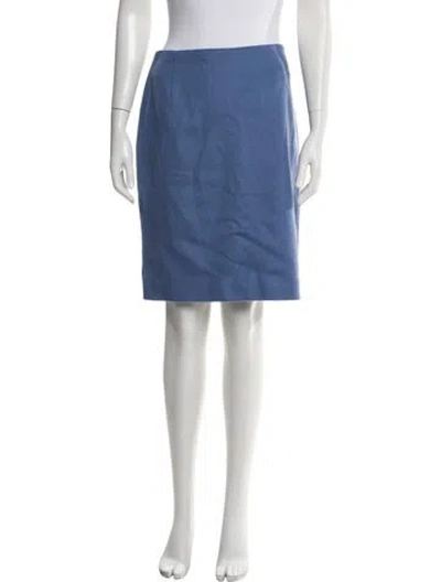 Pre-owned Gianfranco Ferre' Studio Virgin Wool Knee-length Skirt In Blue