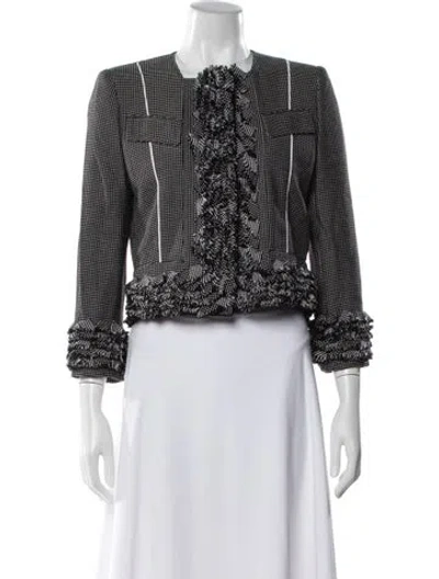 Pre-owned Gianfranco Ferre Tweed Pattern Jacket In Black