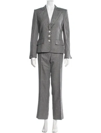 Pre-owned Gianfranco Ferre Tweed Pattern Pantsuit In Gray