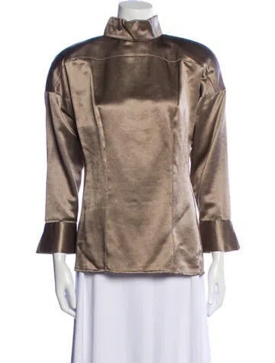 Pre-owned Gianfranco Ferre Vintage 1980's Blouse In Brown